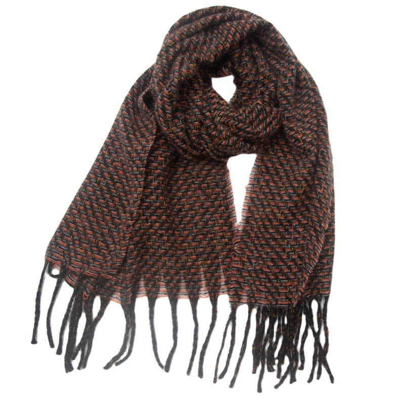 Tassels Colorful Chunky Knit Oversized Long Blanket Scarves