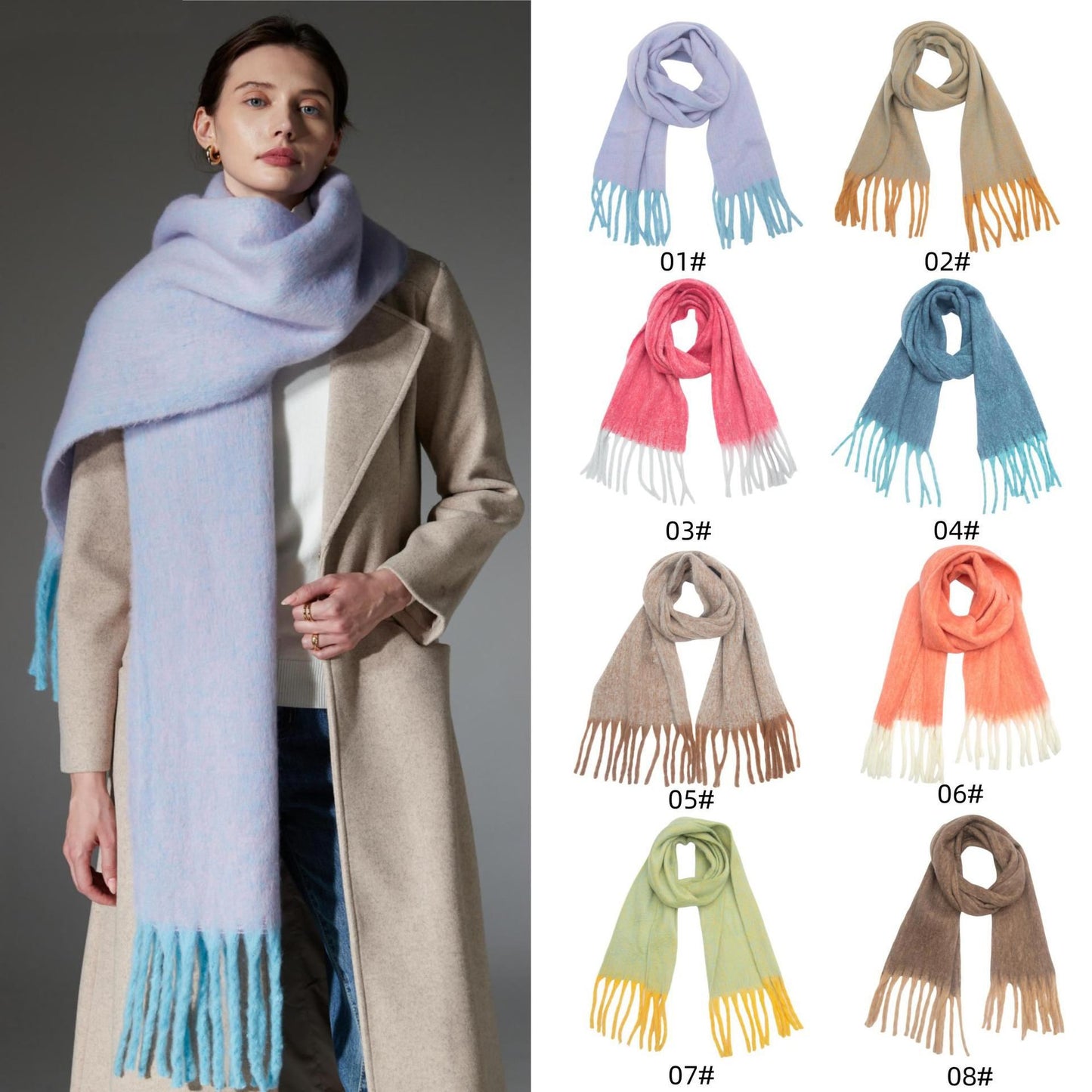 Chunky Scarf Fluffy Warps for Women