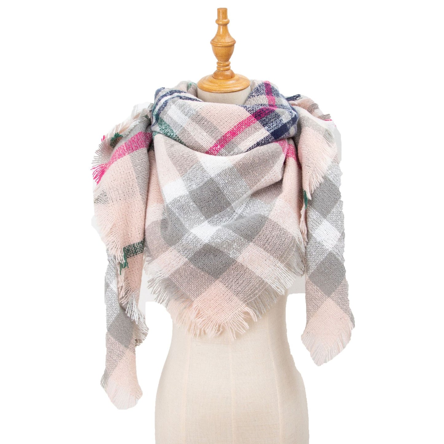 Pink and gray scarf