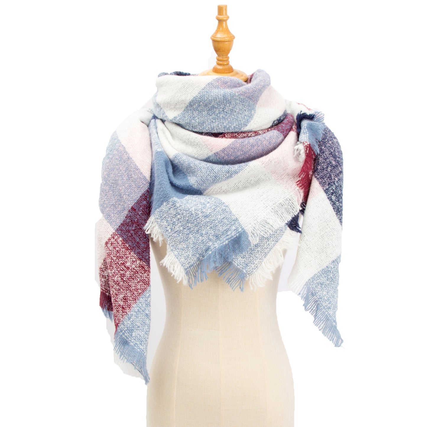 Burgundy blue scarf