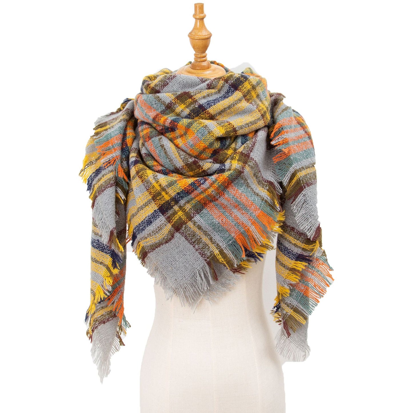 Beige gray scarf