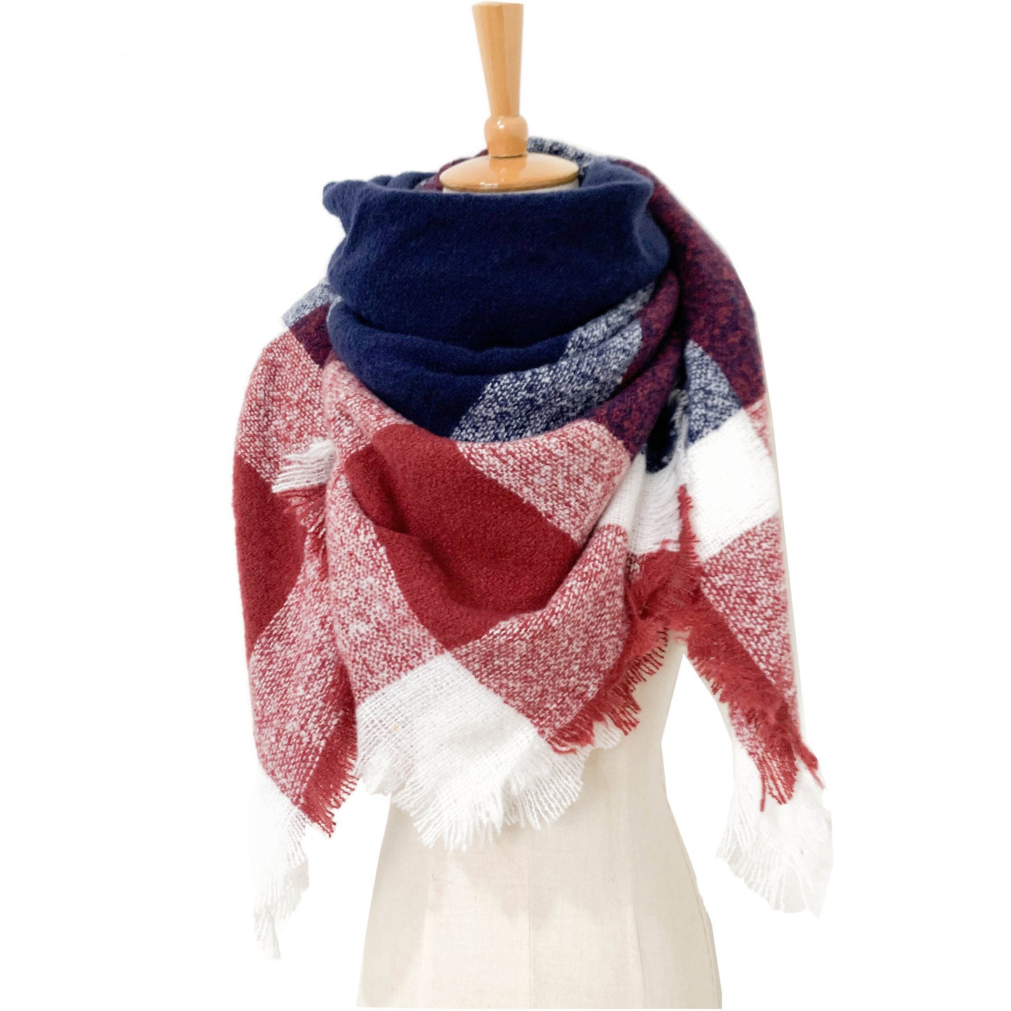 Navy blue maroon scarf