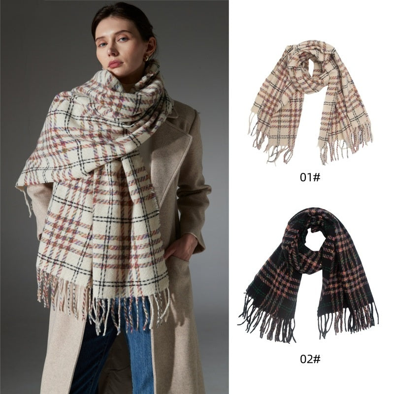 Women'S Scarves Houndstooth Fringe Shawls And Scarves