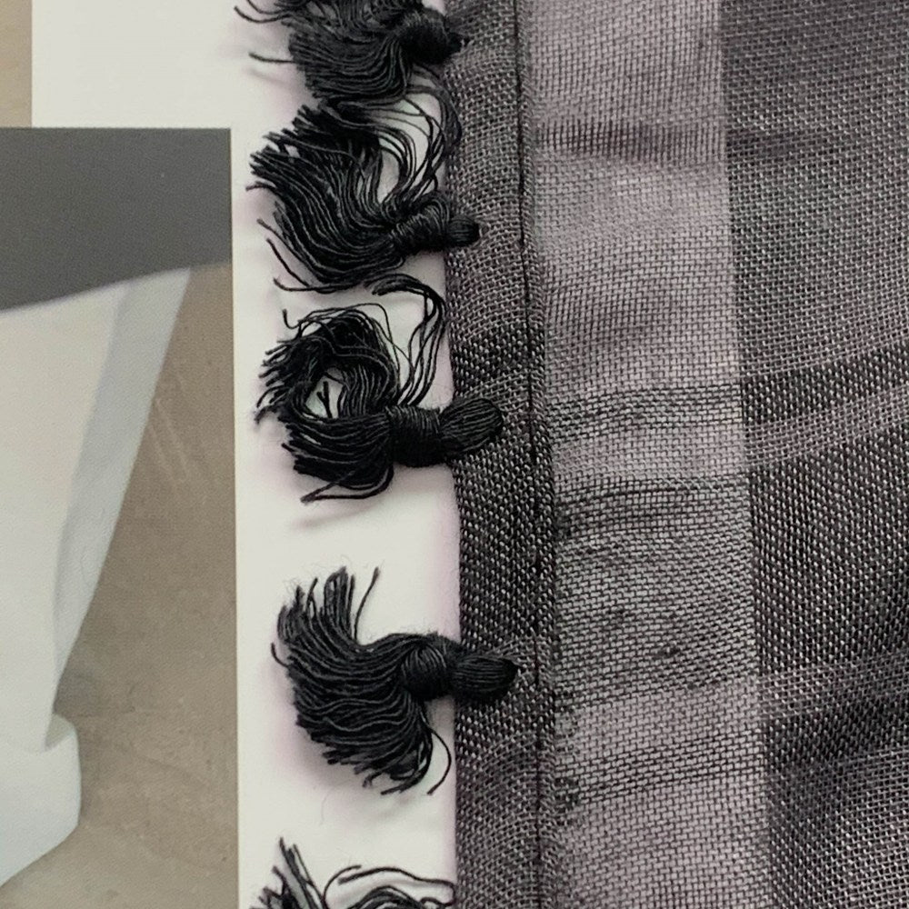 black khaki shemagh with black tassel