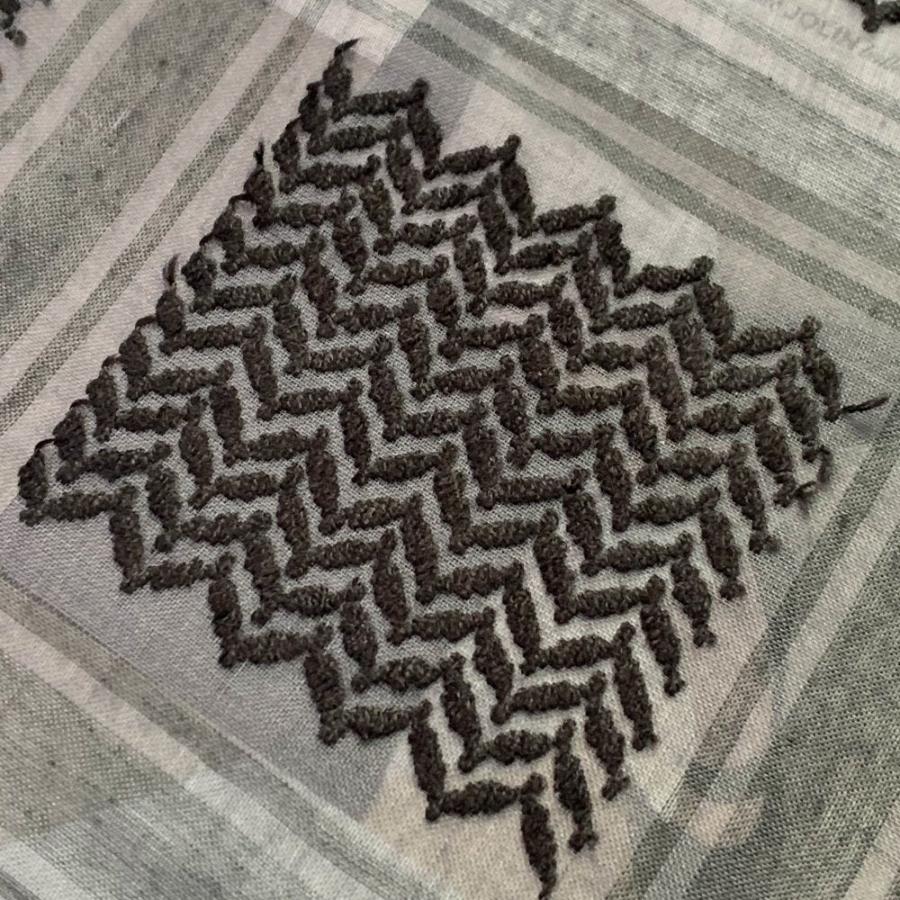 black khaki shemagh with black tassel
