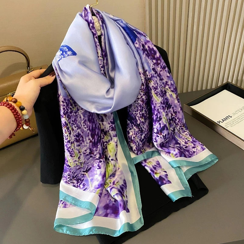 lavender flower print scarf