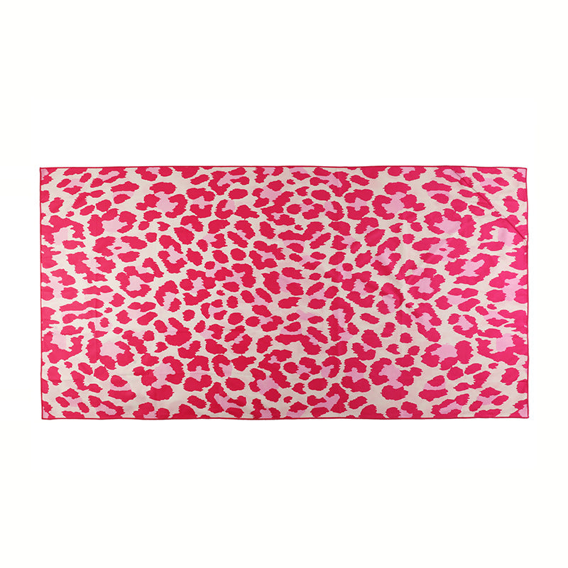 pink leopard print beach towel