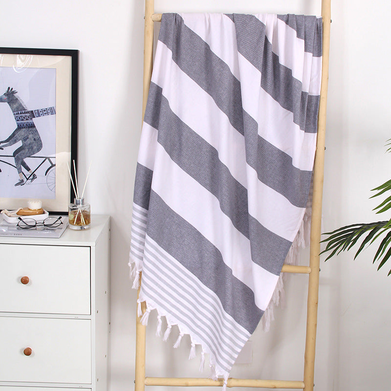 gray turkish towel beach