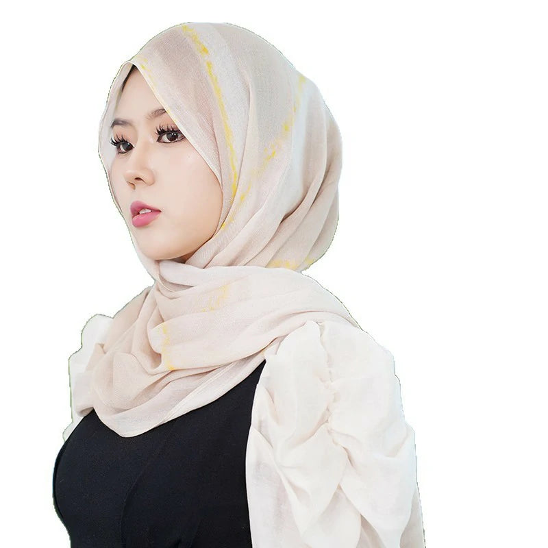 Beige gold-plated Muslim headscarf