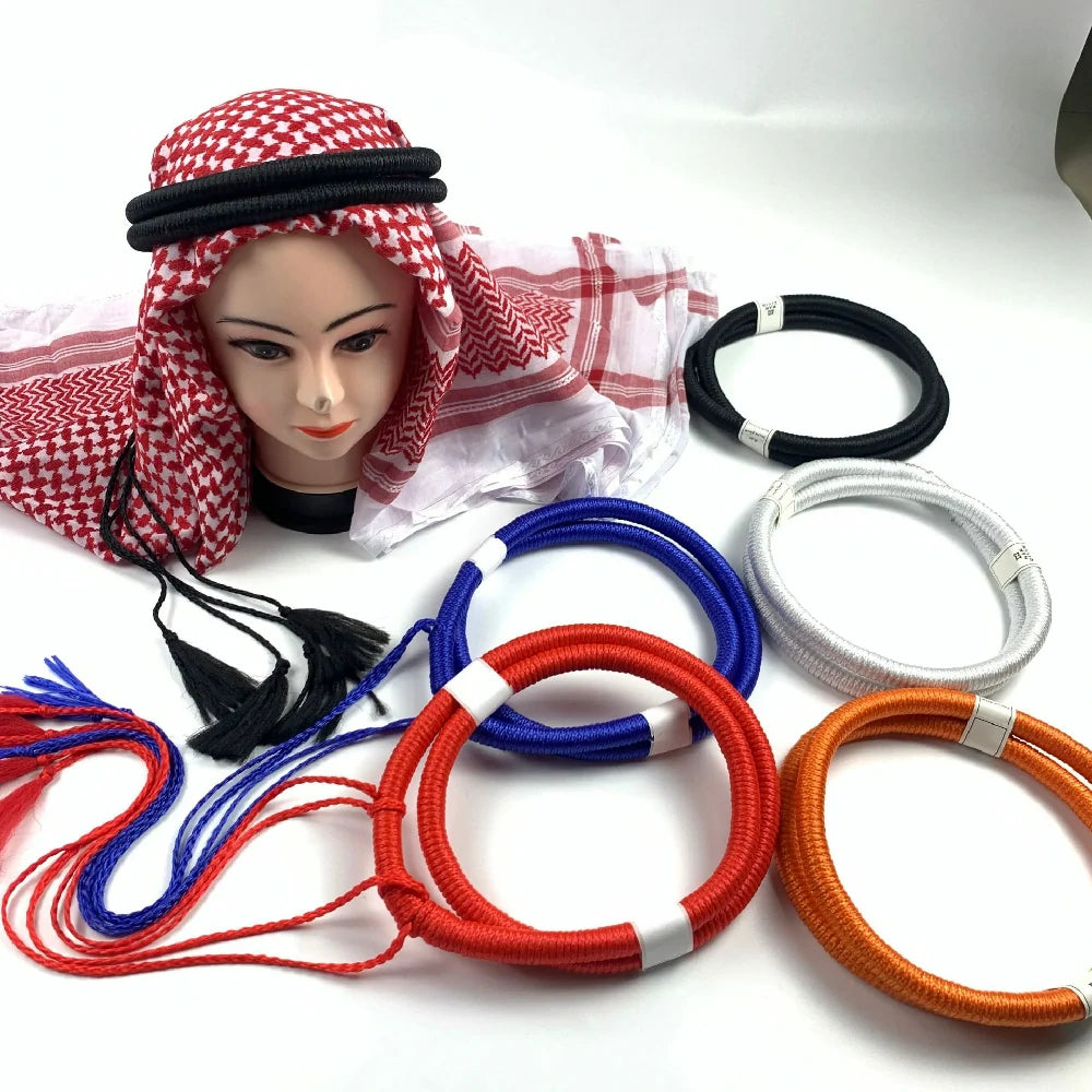 Arabian shawls and hair ties of various colors