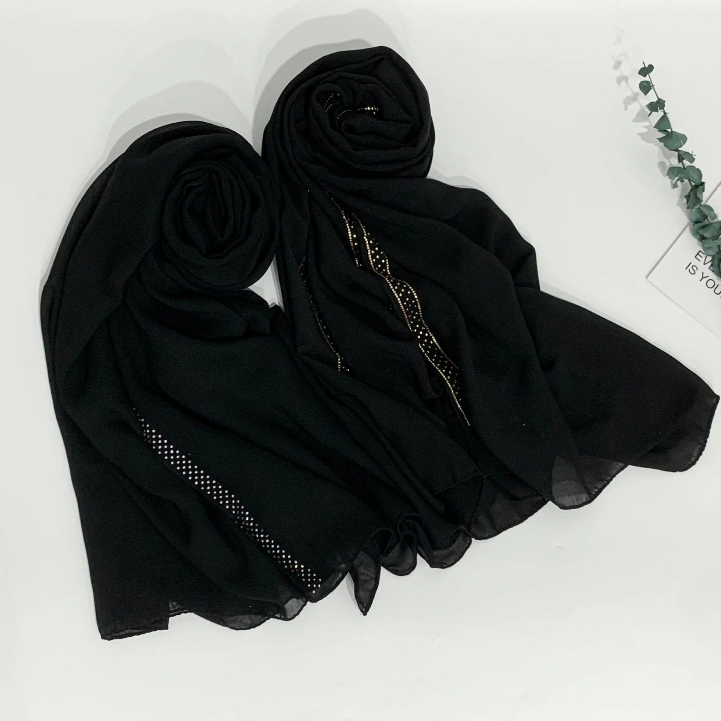 Pearl pattern long scarf