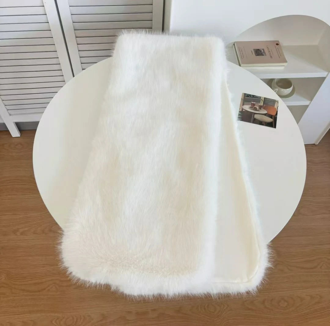 Pure white faux fur shawl