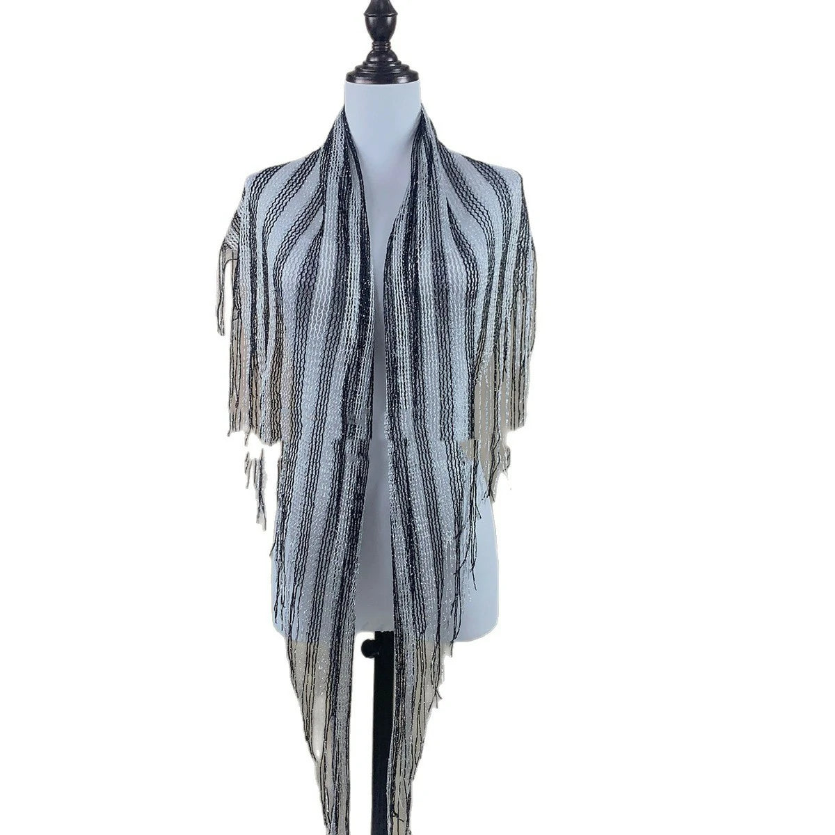 Black and gray gradient sequin scarf