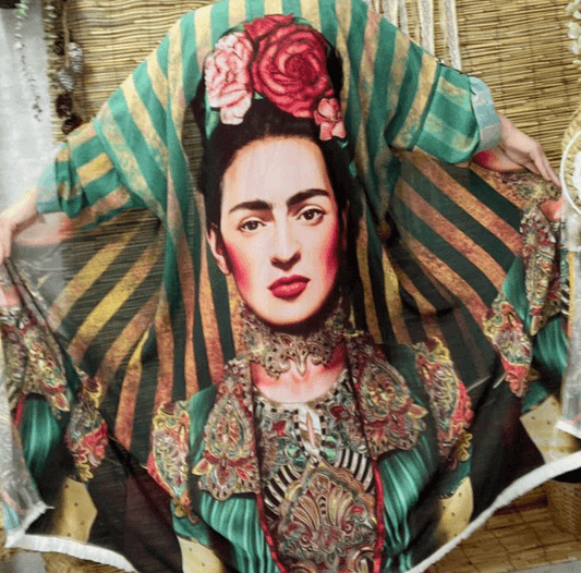 Mexican beauty painter Frida's art portraits silk scarves