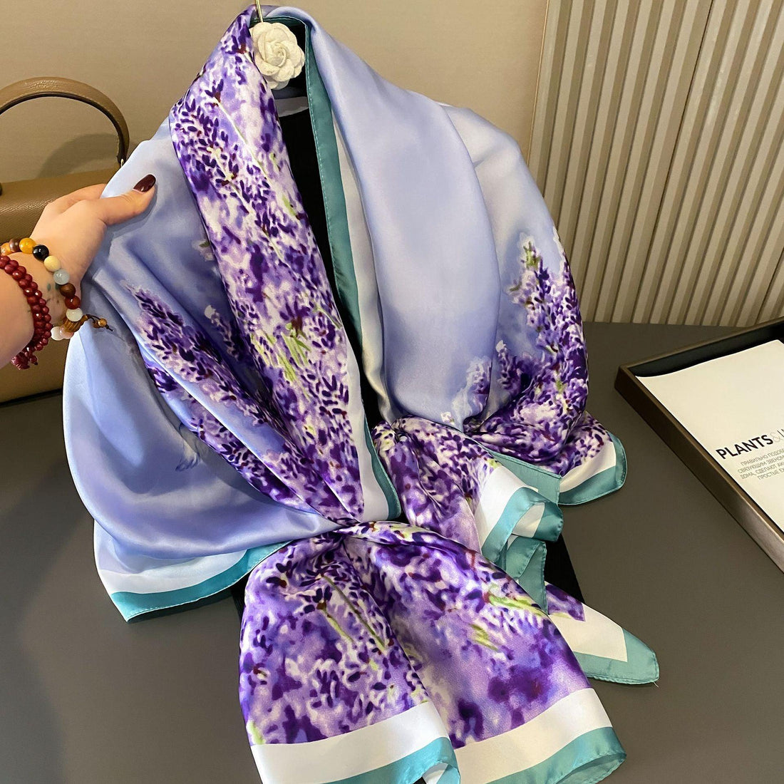 Olympic elements:lavender silk scarves