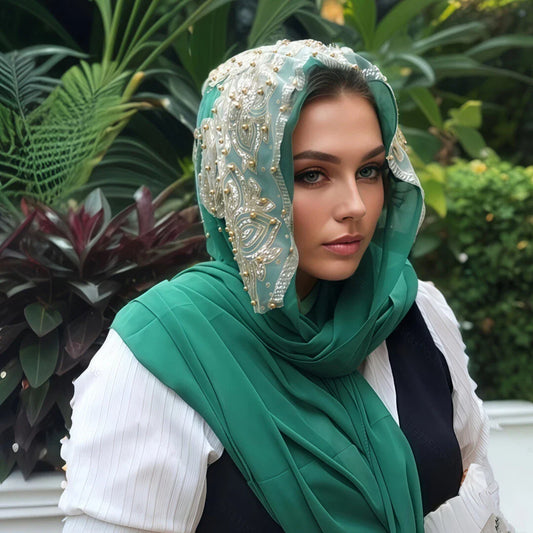 A woman with rhinestones