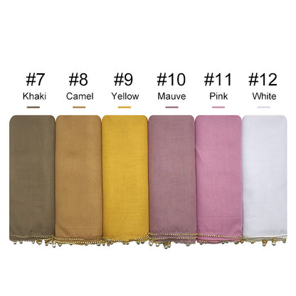 Wholesale Islamic Muslim Women Pearl Trim Beaded Hijab Scarf