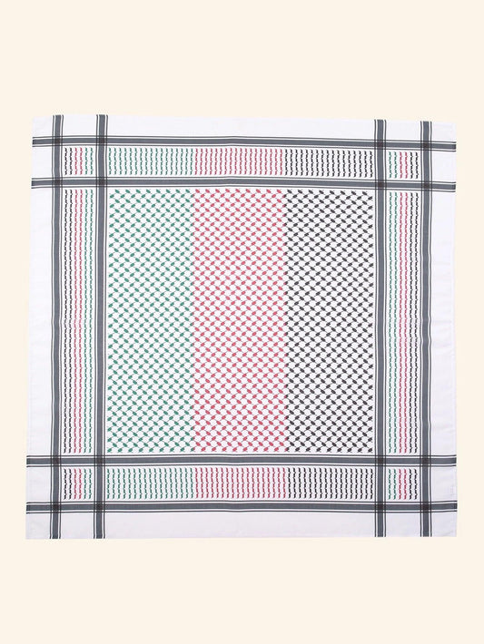 Versatile Black and White Keffiyeh Scarf – Breathable polyester Keffiyeh for Outdoor Use