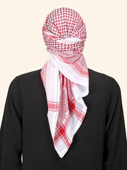 Versatile Black and White Keffiyeh Scarf – Breathable polyester Keffiyeh for Outdoor Use