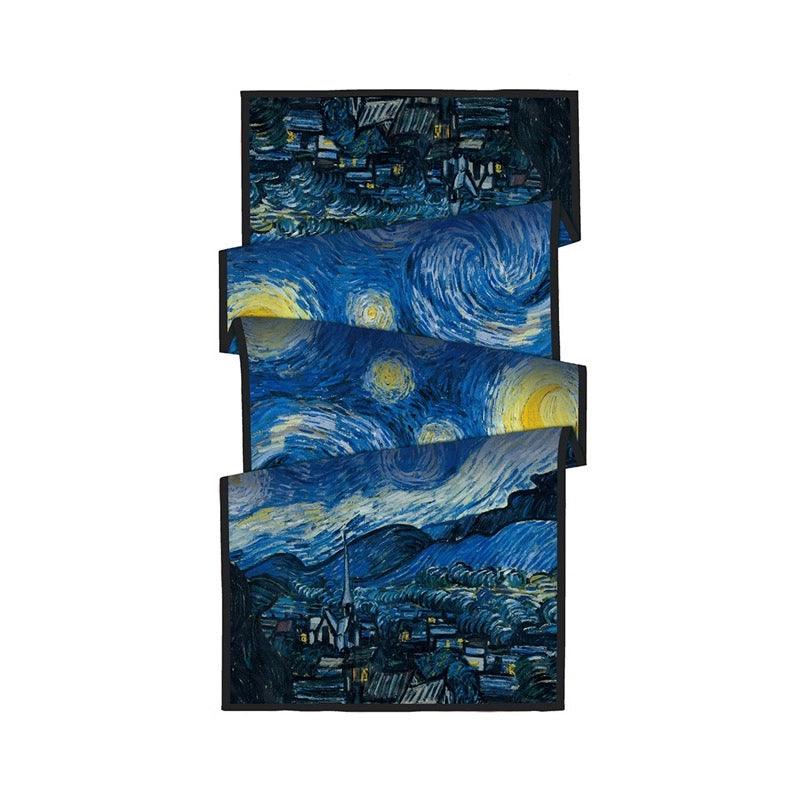 "Starry Night Dream: Van Gogh Art Inspired Scarf" --- Starlight Blue & Evening Blue