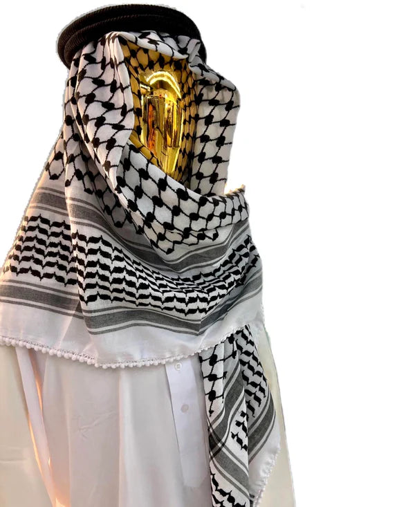 "Symbolism and Cultural Significance of the Keffiyeh Patterns" Black & White Kufiya