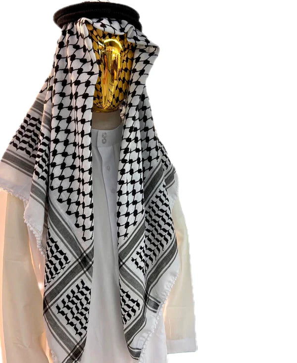 "Symbolism and Cultural Significance of the Keffiyeh Patterns" Black & White Kufiya