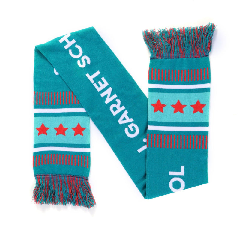 Custom Fan Scarf Football Rugby Scarf +Hat Knitted Jacquard Acrylic