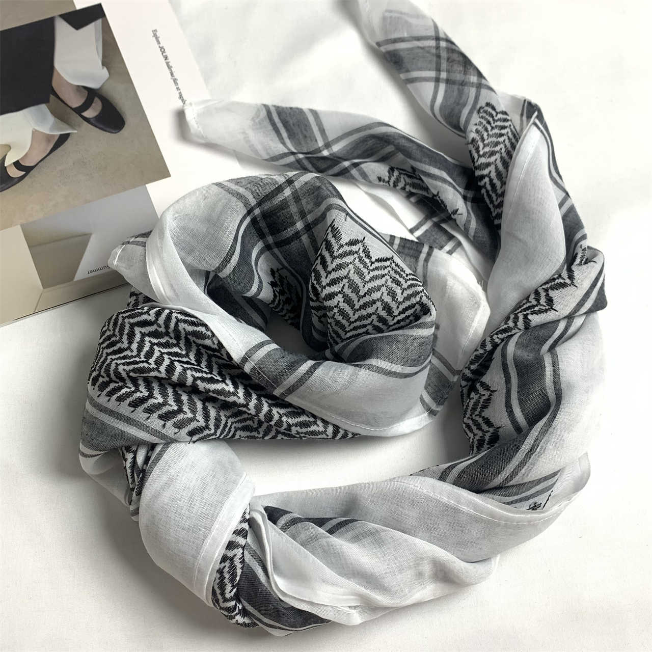 Men's Arab Shemagh Headscarf Muslim Headcover Shawl Keffiyeh Arabic Scarf