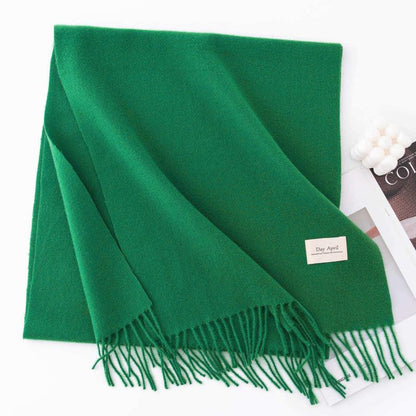 Fall and winter warm Plain scarf &shawl for women Morandi color with Fringed Edges