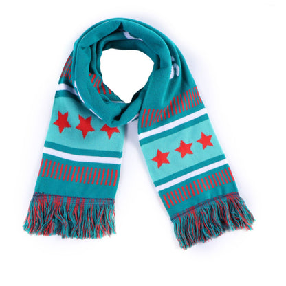 Custom Fan Scarf Football Rugby Scarf +Hat Knitted Jacquard Acrylic