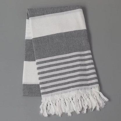 “Thin Quick Dry Turkish fringe beach towel ” striped color on Travel Vacation