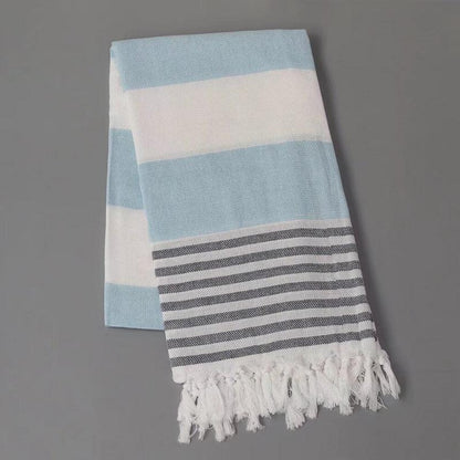 “Thin Quick Dry Turkish fringe beach towel ” striped color on Travel Vacation