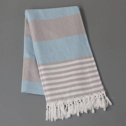 “Thin Quick Dry Turkish fringe beach towel ” striped color on Travel Vacation