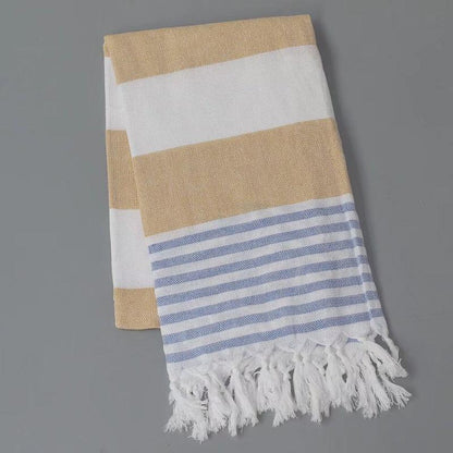 “Thin Quick Dry Turkish fringe beach towel ” striped color on Travel Vacation