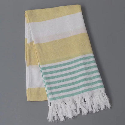 “Thin Quick Dry Turkish fringe beach towel ” striped color on Travel Vacation