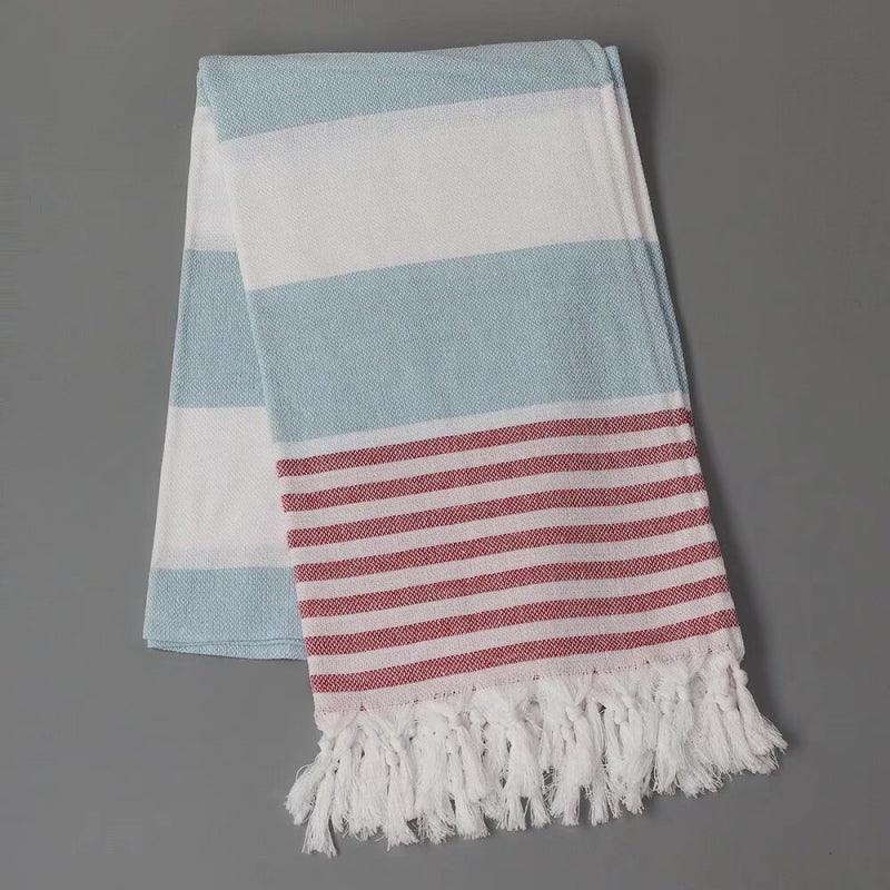 “Thin Quick Dry Turkish fringe beach towel ” striped color on Travel Vacation