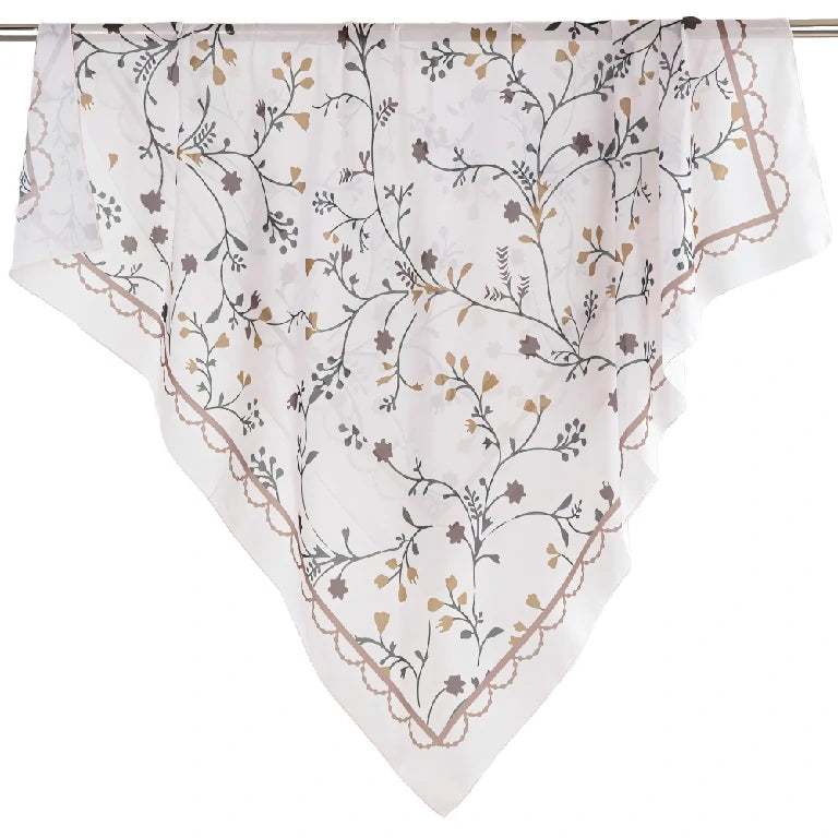 Bulk Elegant Scalloped Edge Floral Square Scarf Supplier