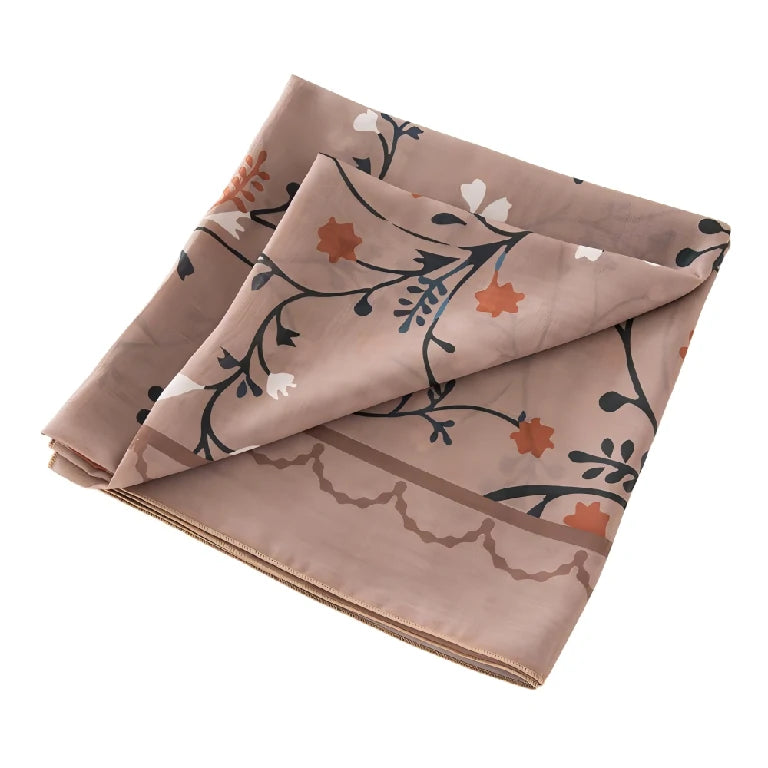 Bulk Elegant Scalloped Edge Floral Square Scarf Supplier