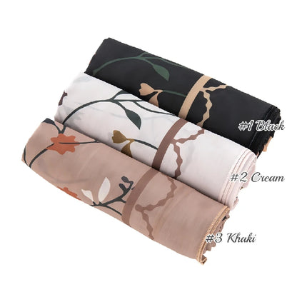 Bulk Elegant Scalloped Edge Floral Square Scarf Supplier