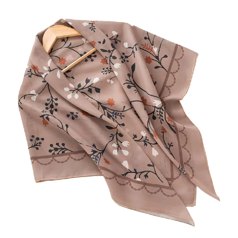Bulk Elegant Scalloped Edge Floral Square Scarf Supplier