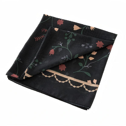 Bulk Elegant Scalloped Edge Floral Square Scarf Supplier