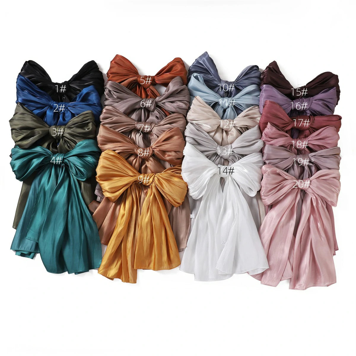 Bulk Premium High Luster Satin Hijab Plain Lightweight Evening Wraps Women