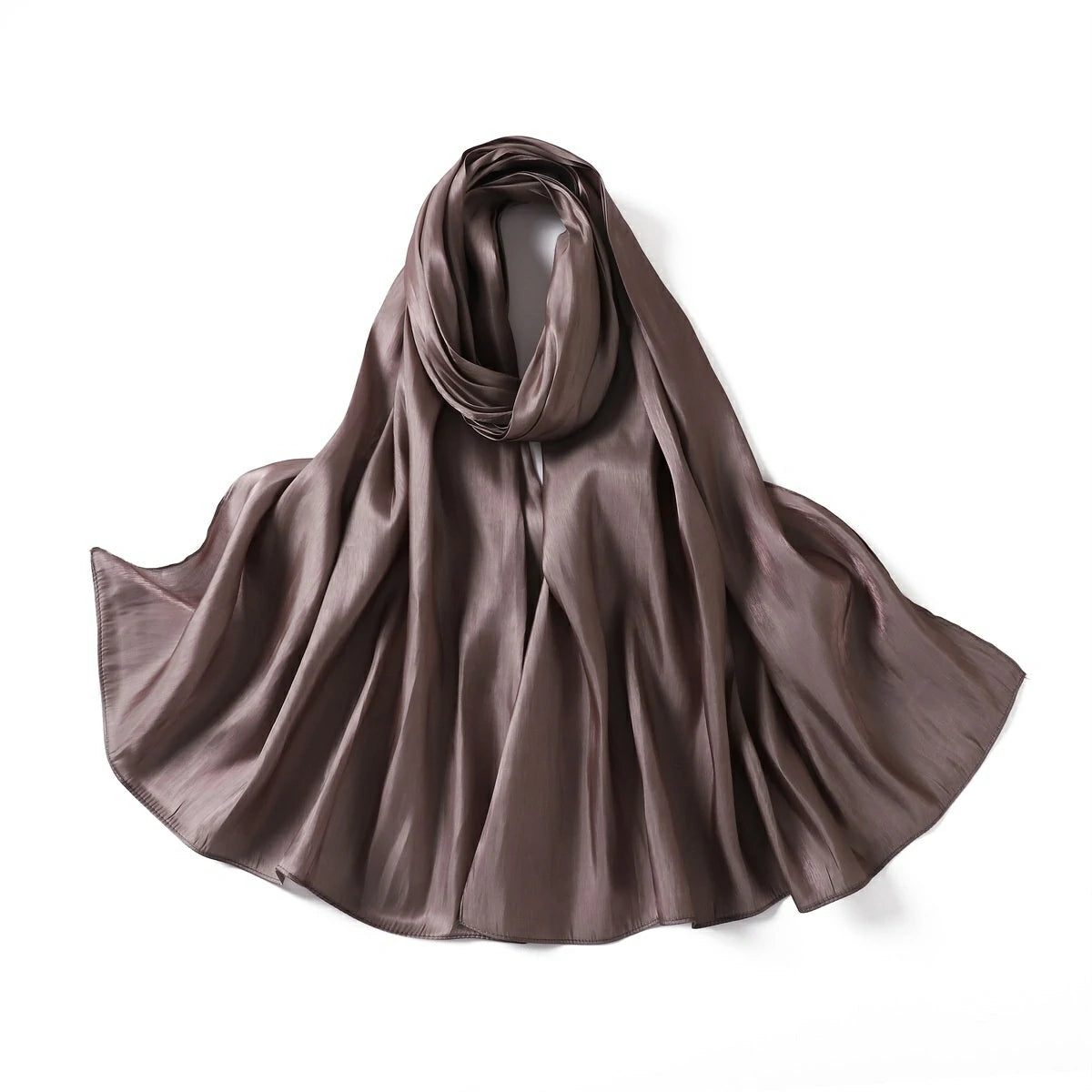 Bulk Premium High Luster Satin Hijab Plain Lightweight Evening Wraps Women
