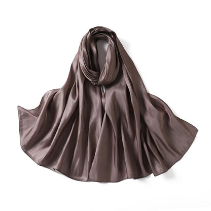 Bulk Premium High Luster Satin Hijab Plain Lightweight Evening Wraps Women