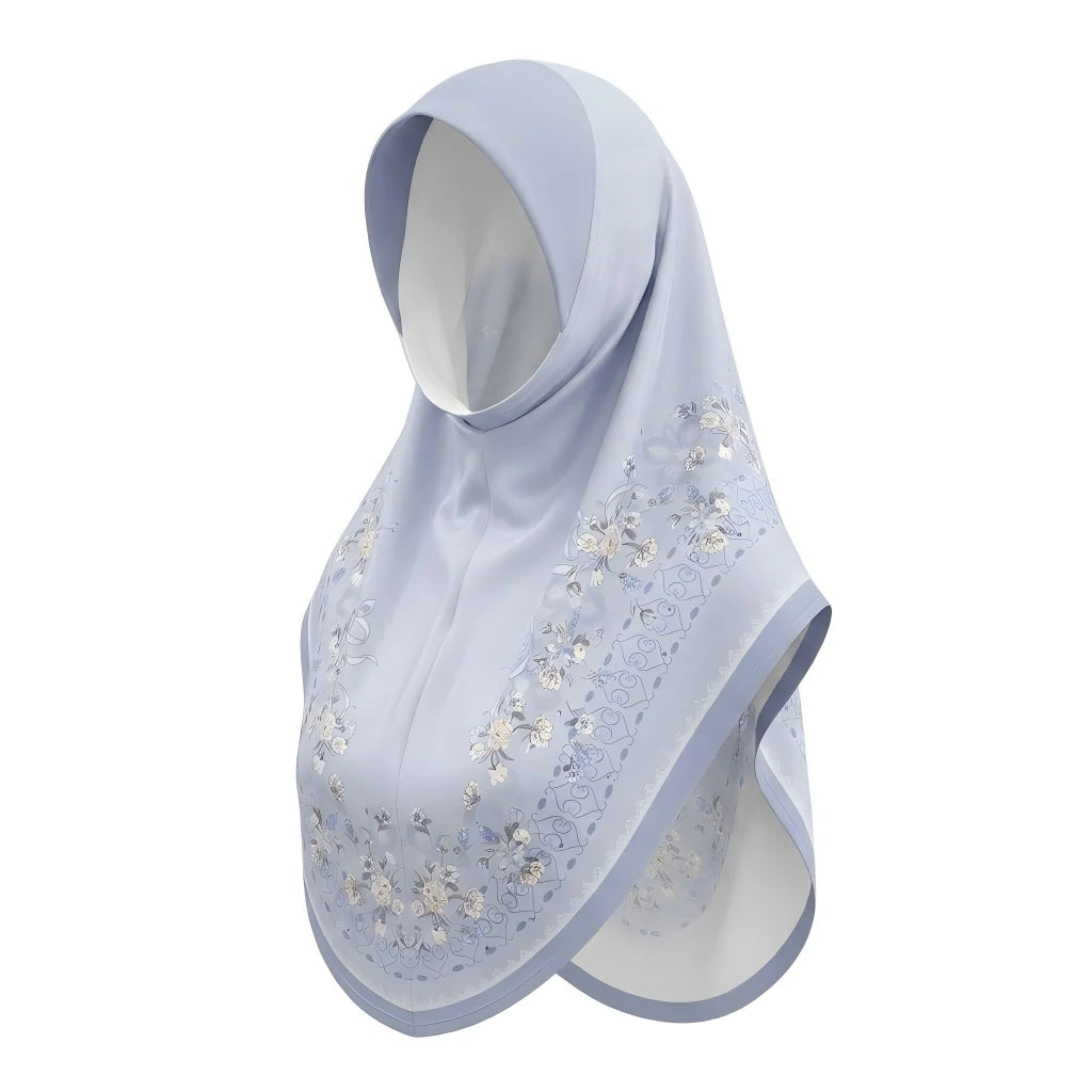 Bulk Supplier Luxury Silky Slip-on Hijab Beautiful Floral Print Muslim Headscarf
