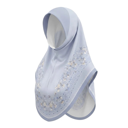 Bulk Supplier Luxury Silky Slip-on Hijab Beautiful Floral Print Muslim Headscarf