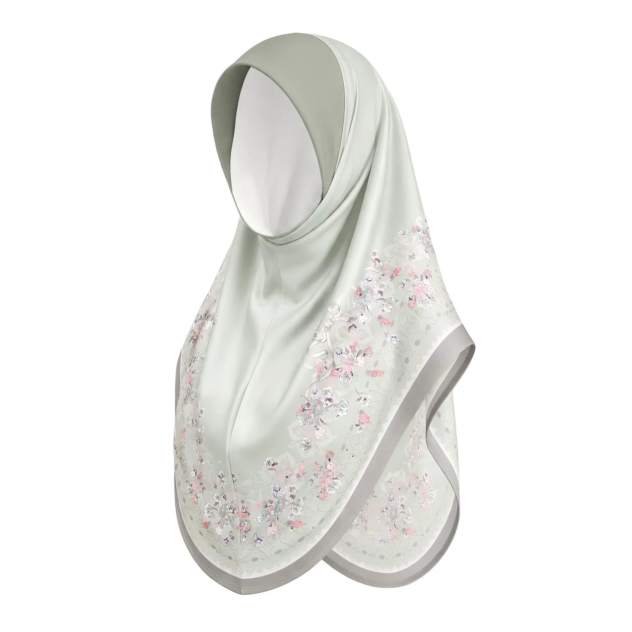 Bulk Supplier Luxury Silky Slip-on Hijab Beautiful Floral Print Muslim Headscarf