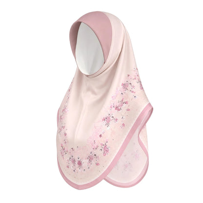 Bulk Supplier Luxury Silky Slip-on Hijab Beautiful Floral Print Muslim Headscarf