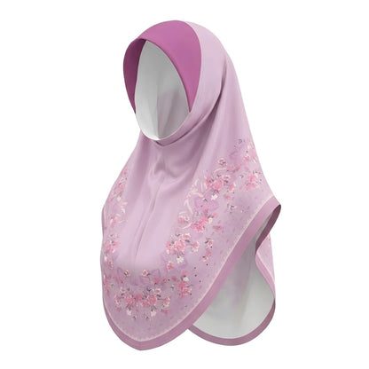 Bulk Supplier Luxury Silky Slip-on Hijab Beautiful Floral Print Muslim Headscarf