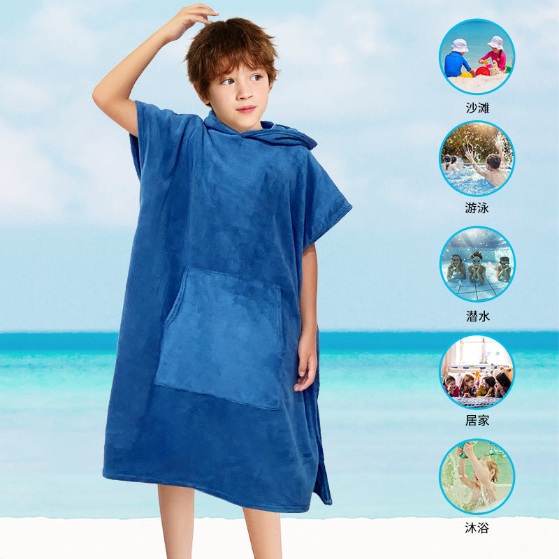 kids hooded towel poncho